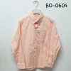 BO0604 เสื้อเชิ๊ตเด็กผู้ชาย แขนยาวคอปกติดกระดุม แต่งกระเป๋า สีโอรส