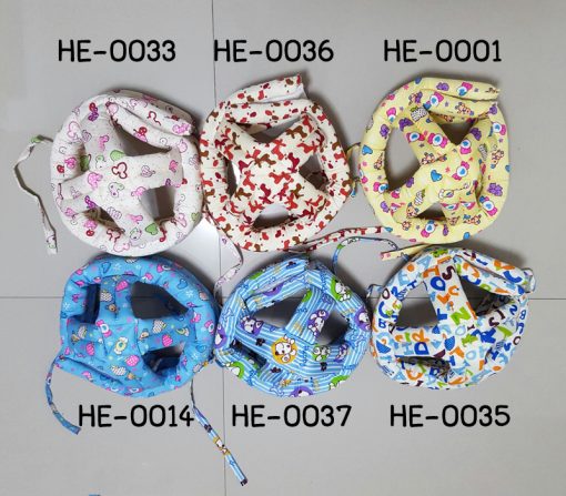 HE0014 หมวกกันน๊อคเด็ก หมวกกันกระแทกเด็ก สีฟ้าลายลูกกวาด (40-53cm)
